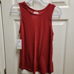 Red Sleeveless Red Top - Keyhole back
